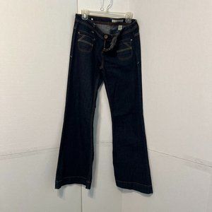 2 for $20. DKNY Jeans Wide Flare Dark Wash Stretch Low Rise 31